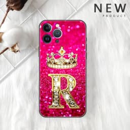 Pink Diamonds Letter Case For Apple iPhone 11 15 13 14 Pro Max 12 Plus X 15Pro Black Silicone Phone Coque