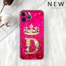 Pink Diamonds Letter Case For Apple iPhone 11 15 13 14 Pro Max 12 Plus X 15Pro Black Silicone Phone Coque