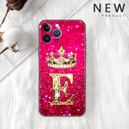 Pink Diamonds Letter Case For Apple iPhone 11 15 13 14 Pro Max 12 Plus X 15Pro Black Silicone Phone Coque
