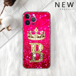 Pink Diamonds Letter Case For Apple iPhone 11 15 13 14 Pro Max 12 Plus X 15Pro Black Silicone Phone Coque