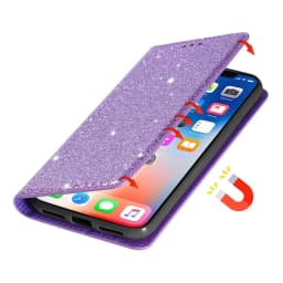 Glitter Wallet Flip Leather Case For Samsung Galaxy S25 Edge S24 FE S23 Plus S22 Ultra A05 A06 A07 A15 A16 A17 A26 A36 A55 A56