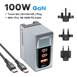 GaN USB Charger PD 100W Fast Charging Type C QC 4.0 3.0 For iPhone 14 13 Samsung Xiaomi Macbook Tablet Travel Charger Adapter