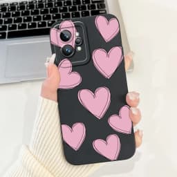 Love Heart Girly Phone Cover For Realme GT2 Pro Case Realme GT Neo2 GT2 GT Neo 3T Funda Soft Matte Silicone Lens Protection Capa