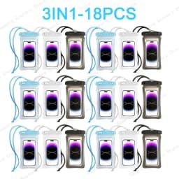 Transparent Waterproof Phone Pouch Under 7.2 Inches Touch Screen Swimming Rafting Waterproof Case with Lanyard Sealed Bag