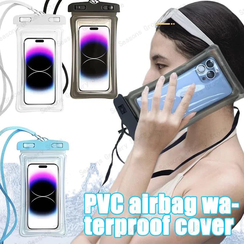 Transparent Waterproof Phone Pouch Under 7.2 Inches Touch Screen Swimming Rafting Waterproof Case with Lanyard Sealed Bag