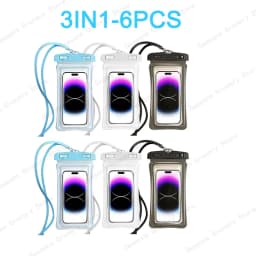 Transparent Waterproof Phone Pouch Under 7.2 Inches Touch Screen Swimming Rafting Waterproof Case with Lanyard Sealed Bag