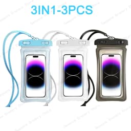 Transparent Waterproof Phone Pouch Under 7.2 Inches Touch Screen Swimming Rafting Waterproof Case with Lanyard Sealed Bag