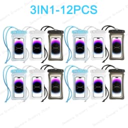 Transparent Waterproof Phone Pouch Under 7.2 Inches Touch Screen Swimming Rafting Waterproof Case with Lanyard Sealed Bag