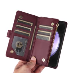 Crossbody Cards Solt Wallet Leather Zipper Bag Case For Samsung Galaxy S26 Ultra S25 S23 Plus A55 A15 A35 Book Lanyard Strap