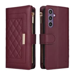 Crossbody Cards Solt Wallet Leather Zipper Bag Case For Samsung Galaxy S26 Ultra S25 S23 Plus A55 A15 A35 Book Lanyard Strap