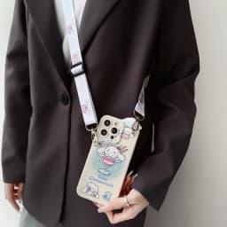 For iPhone 16 15 14 13 12 11 XR Xs 8 7 6 Pro Max mini Plus e ice cream Cinnamoroll Case With Holder Rope