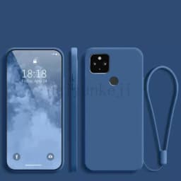 Liquid Silicone Cover For Google Pixel 5 4 3 Pixel 5A 4A 3A XL 4G 5G Phone Case Soft Protetive Cover with Lanyard Funda