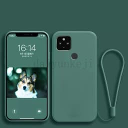 Liquid Silicone Cover For Google Pixel 5 4 3 Pixel 5A 4A 3A XL 4G 5G Phone Case Soft Protetive Cover with Lanyard Funda
