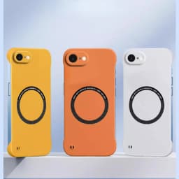 16E For Magsafe Magnetic Frameless Case for iPhone 17 16 E 16 Pro Max Hard Matte Wireless Charging Back Cover Shell