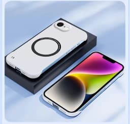 16E For Magsafe Magnetic Frameless Case for iPhone 17 16 E 16 Pro Max Hard Matte Wireless Charging Back Cover Shell