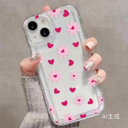 Pink Flowers Heart Print Clear Phone Case For iPhone 17 Cases iPhone 16 15 14 13 12 11 Pro Max 16E XS X XR 7 8 Plus 17 Air Cover