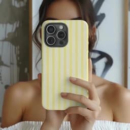 Butter Yellow Striped Phone Case Coquette Girly Summer IPhone 17 16 15 14 13 12 11 Pro Max Plus Mobile Phones Iphone 17 Cover