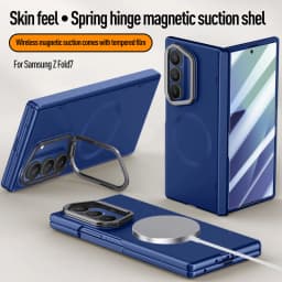 Magnetic Hinged Holder For Msgsafe Phone Case For Samsung Galaxy Z Fold 7 With Tempered Glass Wireless Charging Shockproof Cover