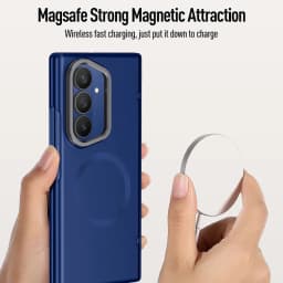 Magnetic Hinged Holder For Msgsafe Phone Case For Samsung Galaxy Z Fold 7 With Tempered Glass Wireless Charging Shockproof Cover
