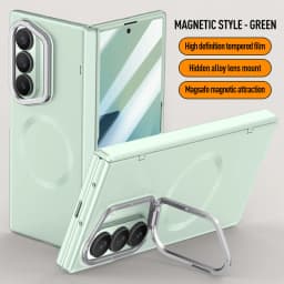 Magnetic Hinged Holder For Msgsafe Phone Case For Samsung Galaxy Z Fold 7 With Tempered Glass Wireless Charging Shockproof Cover