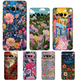 Phone Case Cover for Google Pixel/9/8/7/6/7A/6A/Pro Shockproof Soft TPU 9/Pro/XL Shell Capas Fundas Abstract Flower Market Coque