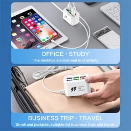 Multi 6 Ports USB Phone Charger Power Strip Universal Adapter Fast Quick Charging Head Socket Wall Charger Socket HUB Splitter