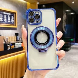 Luxury Shockproof Magnetic Bracket Transparent Case for Funda Infinix Note 40 Pro Note40 Pro Plus With Holder Stand Cover
