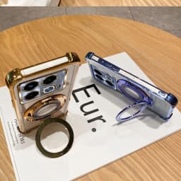 Luxury Shockproof Magnetic Bracket Transparent Case for Funda Infinix Note 40 Pro Note40 Pro Plus With Holder Stand Cover