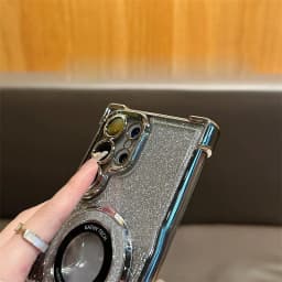 Luxury Magsafe Holde Glitter Case for Samsung Galaxy A57 A56 A55 A37 S26 S25 S24 S23 S22 S21Ultra Plus FE Shockproof Clear Cover