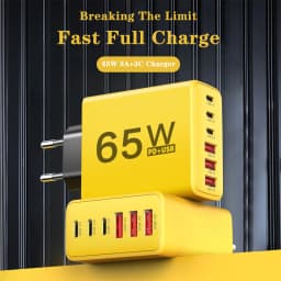 USB Charger Type C Total 65W Muti 6 Ports Quick Fast Charging EU/US/UK Plug Mobile Phone Wall Adapter for IPhone Samsung Xiaomi