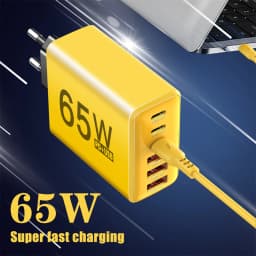 USB Charger Type C Total 65W Muti 6 Ports Quick Fast Charging EU/US/UK Plug Mobile Phone Wall Adapter for IPhone Samsung Xiaomi