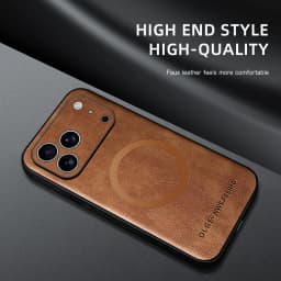 Magnetic Leather Case for Apple iPhone 17 Pro Max 13 12 14 15 16 17Pro MacSafe Luxury Wireless Charge Shockproof MagSafe Cover