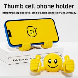 Cartoon Desktop Decor Smiley Rotating Thumb Phone Tablet Stand Creative Plastic Lazy Phone Holder