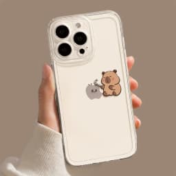 Cute Cartoon Capybara Clear Phone Case For iPhone 18 17 16 15 14 11 12 13 Pro Max Plus Mini 7 8 Transparent Cover Fundas Skin
