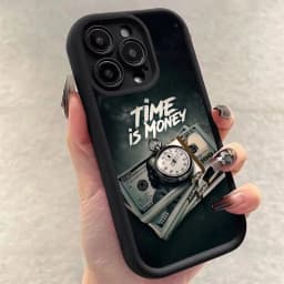 Time Is Money Printed Phone Case for Samsung Galaxy S25 S24 Ultra S22 S23 FE S25 A14 A15 A34 A35 A32 A52 A53 A54 A55 A165G Cover
