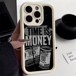 Time Is Money Printed Phone Case for Samsung Galaxy S25 S24 Ultra S22 S23 FE S25 A14 A15 A34 A35 A32 A52 A53 A54 A55 A165G Cover