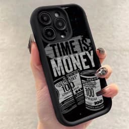 Time Is Money Printed Phone Case for Samsung Galaxy S25 S24 Ultra S22 S23 FE S25 A14 A15 A34 A35 A32 A52 A53 A54 A55 A165G Cover