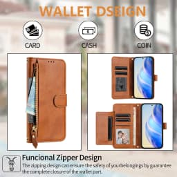 Zipper Leather Phone Wallet Case For Moto G72 G62 G52 G32 G22 G71 G51 G41 G31 G60 G30 G10 E32 E7 Power G Play Edge 30 Flip Cover