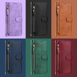 Zipper Leather Phone Wallet Case For Moto G72 G62 G52 G32 G22 G71 G51 G41 G31 G60 G30 G10 E32 E7 Power G Play Edge 30 Flip Cover