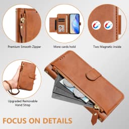 Zipper Leather Phone Wallet Case For Moto G72 G62 G52 G32 G22 G71 G51 G41 G31 G60 G30 G10 E32 E7 Power G Play Edge 30 Flip Cover