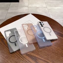 S25Ultra Slim Matte Magsafe Wireless Charging Case For Samsung S25 S24 S23 S22 S21 S20 FE Plus Ultra Frosted Translucent Cover