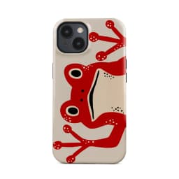 Clmj Red frog pattern Phone Case for iPhone 16 15 14 13 12 11 X XS XR XSMAX 7 8 Pro Max Plus Luxury Double-layer Back Cover