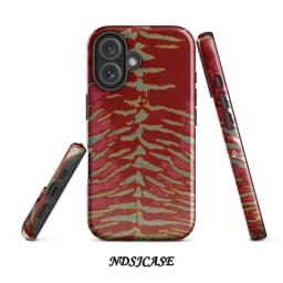Crimson Veins Phone Case for iPhone 17 16 15 14 13 12 11 X XS XR XSMAX 7 8 Air Pro Max Plus Luxury Double-layer Back Cover
