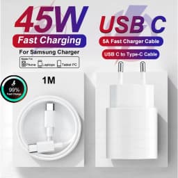 For Samsung PD 45W Super Fast Charger For Samsung Galaxy S25 S24 S22 S23 Ultra A56 A55 5G Type C Fast Charge Cable Phone Adapter