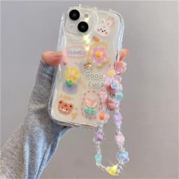 3D Bear Hang Phone Chain Lanyard Case For Samsung Galaxy A24 A14 A34 A35 A05 A05S S23 S21 Ultra Plus S20 FE A53 A52 A32 A31 A51