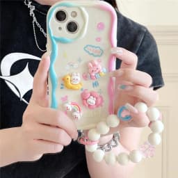 3D Bear Hang Phone Chain Lanyard Case For Samsung Galaxy A24 A14 A34 A35 A05 A05S S23 S21 Ultra Plus S20 FE A53 A52 A32 A31 A51