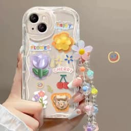 3D Bear Hang Phone Chain Lanyard Case For Samsung Galaxy A24 A14 A34 A35 A05 A05S S23 S21 Ultra Plus S20 FE A53 A52 A32 A31 A51
