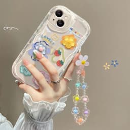 3D Bear Hang Phone Chain Lanyard Case For Samsung Galaxy A24 A14 A34 A35 A05 A05S S23 S21 Ultra Plus S20 FE A53 A52 A32 A31 A51