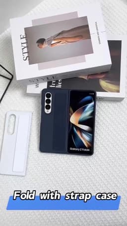 Luxury Ultra-thin Matte Silicone Wrist Strap Case For Samsung Galaxy Fold 7 6 5 4 3 5G Folding Shockproof Hard Back Cover