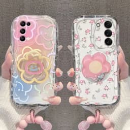 Flower Bracket Bracelet Case For Samsung Galaxy A56 5G A55 A36 A16 A15 A54 A14 A34 A35 A26 A23 A24 A52 A53 A05 A05S A06 A25 A32
